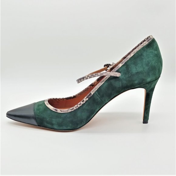 COPY - COACH Smith Mary Jane Green Suede Upper He… - Picture 5 of 7